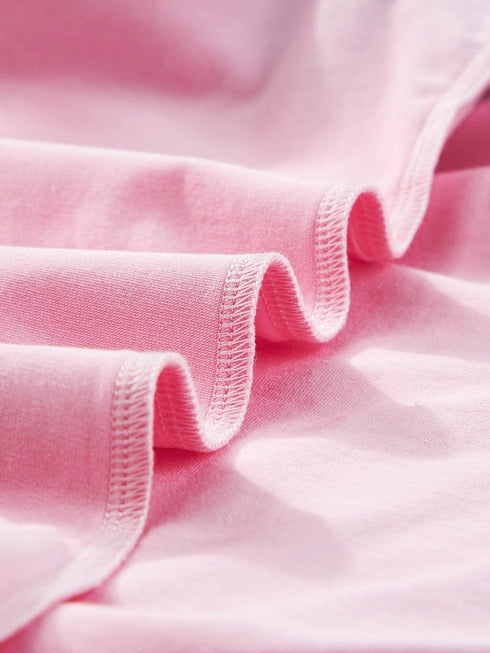 Pink Sequin Striped Puff Sleeve Colorblock Top for Women