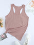 Pink U Neck Sleeveless Casual Solid Tank Top
