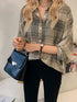 Plaid Hong Kong Style Long Sleeve Blouse