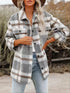 Plaid Long Sleeve Button-Down Lapel Casual Jacket