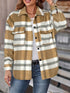 Plaid Long Sleeve Button-Down Lapel Casual Jacket