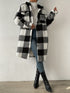 Plaid Pattern Teddy Open Front Styling Coat