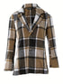 Plaid Print Long Sleeve Button Lapel Fashion Blazer