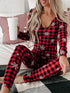 Plaid Snowflake Notched Neck Jumpsuit a Casual Chic Choice