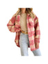 Plaid woolen coat coat thick coat for women