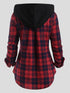 Plaid Zip-Up Hooded Coat with Pockets