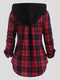Plaid Zip-Up Hooded Coat with Pockets