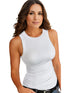 Plus Size Basic Tank Top, Women's Plus Plain Round Neck Medium Stretch Tank Top