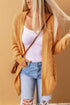 Plus Size Casual Cardigan, Women's Plus Cable Knit Long Sleeve Open Front Medium Stretch Hooded Sweater Cardigan With Pockets