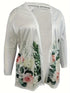 Plus Size Casual Cardigan, Women's Plus Letter Print Long Sleeve Open Front Cardigan