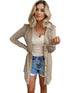 Plus Size Casual Cardigan, Women's Plus Solid Round Neck Button Up Long Sleeve Cardigan