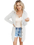 Plus Size Casual Cardigan, Women's Plus Solid Round Neck Button Up Long Sleeve Cardigan