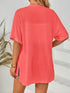 Plus Size Casual Cardigan, Women's Plus Solid Short Sleeve Open Front Slight Stretch Cardigan