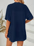 Plus Size Casual Cardigan, Women's Plus Solid Short Sleeve Open Front Slight Stretch Cardigan