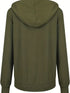 Plus Size Casual Coat, Women's Plus Solid Ribbed Zip Up Long Sleeve Drawstring Hoodie Sweater