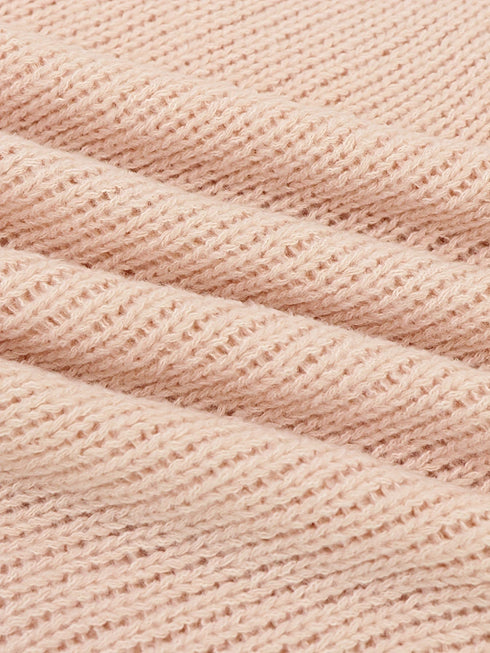 Plus Size Casual Sweater, Women's Plus Solid Long Sleeve V Neck Oversized Jumper