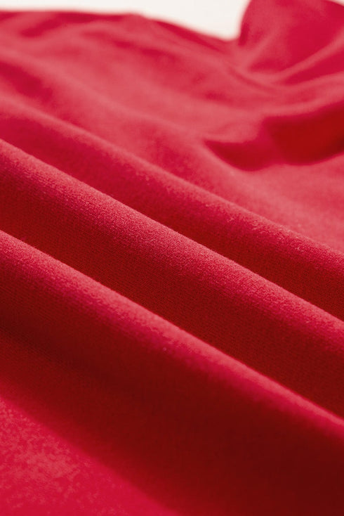 Plus Size Casual Sweatshirt, Women's Plus Ombre & Letter & Heart Print Raglan Sleeve Round Neck Slight Stretch Pullover Sweatshirt