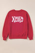 Plus Size Casual Sweatshirt, Women's Plus Ombre & Letter & Heart Print Raglan Sleeve Round Neck Slight Stretch Pullover Sweatshirt