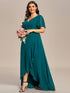 Plus Size Elegant Lotus Sleeves Chiffon Bridesmaid Dress