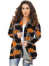 Plus Size Halloween Casual Cardigan, Women's Plus Graphic Print Long Sleeve Open Front Cardigan