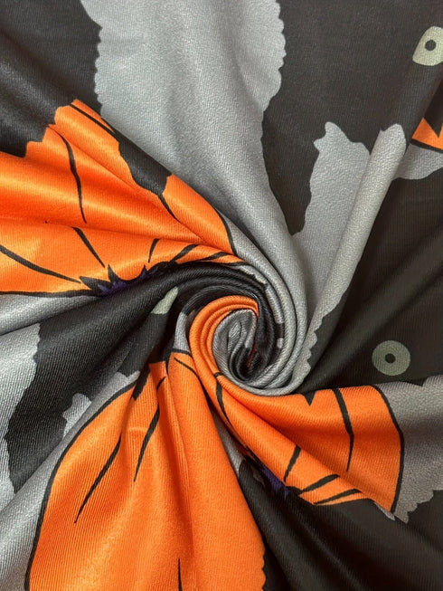 Plus Size Halloween Casual Cardigan, Women's Plus Graphic Print Long Sleeve Open Front Cardigan