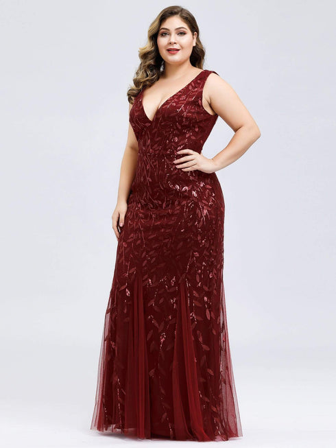 Plus Size Maxi Sequin Formal Dresses & Gowns