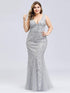 Plus Size Maxi Sequin Formal Dresses & Gowns