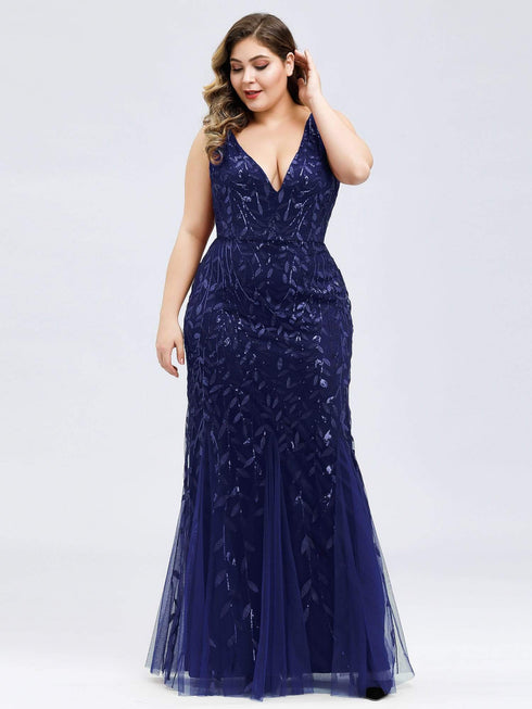 Plus Size Maxi Sequin Formal Dresses & Gowns