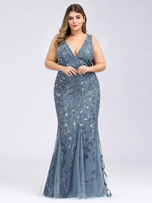 Plus Size Maxi Sequin Formal Dresses & Gowns