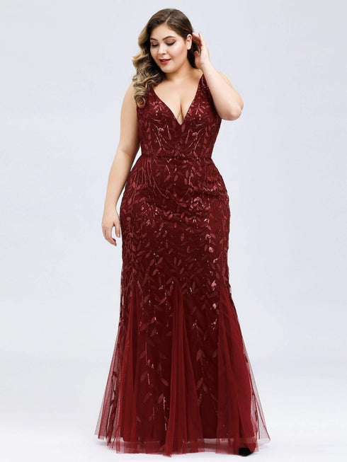 Plus Size Maxi Sequin Formal Dresses & Gowns
