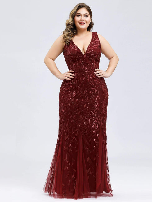 Plus Size Maxi Sequin Formal Dresses & Gowns