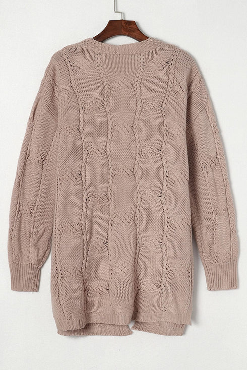 Pocket Twist Long Sweater Cardigan