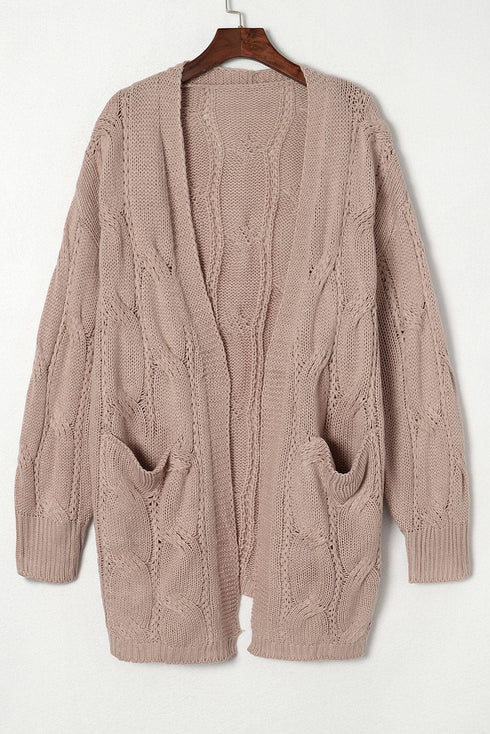 Pocket Twist Long Sweater Cardigan