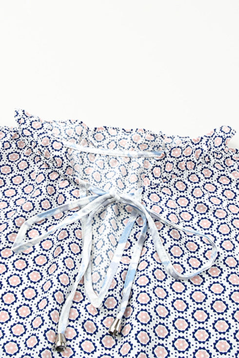 Printed Long Sleeve Loose Bohemian Dress