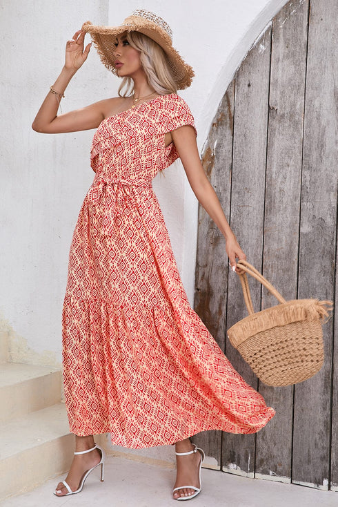 Printed Long Sleeve Loose Bohemian Dress