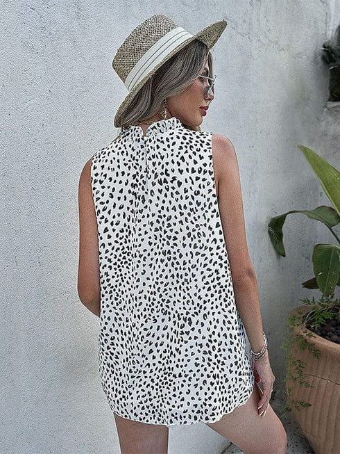 Printed Round Neck Slim Tank Top