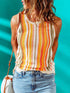 Printed Round Neck Slim Tank Top