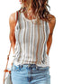 Printed Round Neck Slim Tank Top