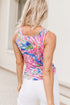 Printed Round Neck Slim Tank Top