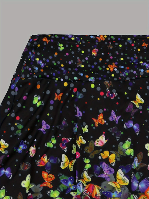 Quick-drying Colorful Butterfly Print Pocket Sports Pants