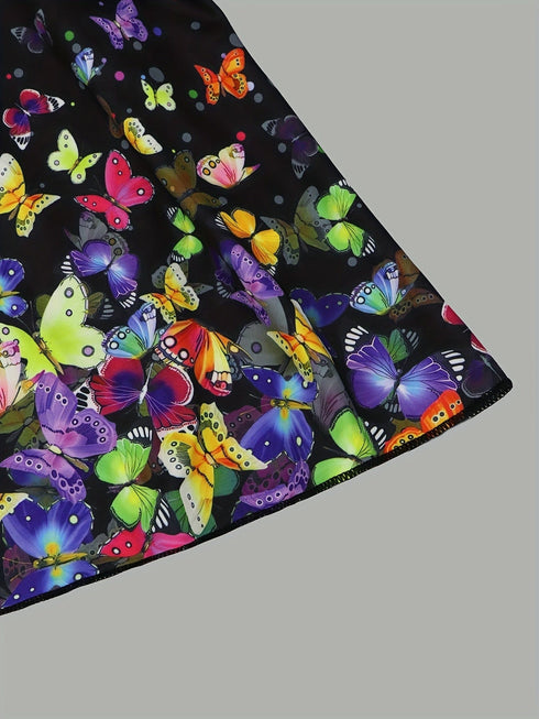 Quick-drying Colorful Butterfly Print Pocket Sports Pants