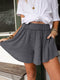Relaxed Gray Boho Culotte Shorts