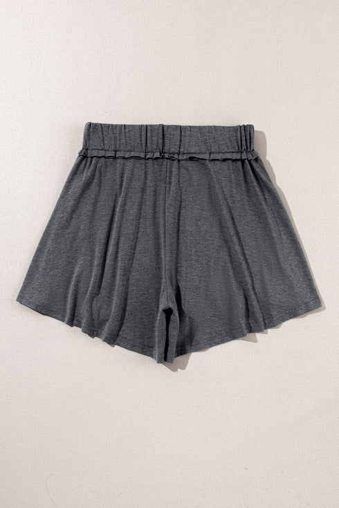 Relaxed Gray Boho Culotte Shorts