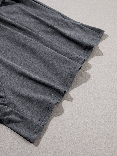 Relaxed Gray Boho Culotte Shorts