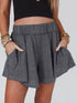 Relaxed Gray Boho Culotte Shorts
