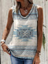 Retro Geometric Print Loose Tank Top
