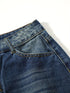 Retro Rolled Hem Single-Breasted Closure Straight Loose Casual Jeans