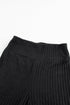 Ribbed Black High Waist Knit Leggings