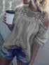 Round Neck Off Shoulder Cut-out Short Sleeve T Shirt