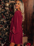 Ruby Velvet Square Neck Babydoll Dress with Tie Back